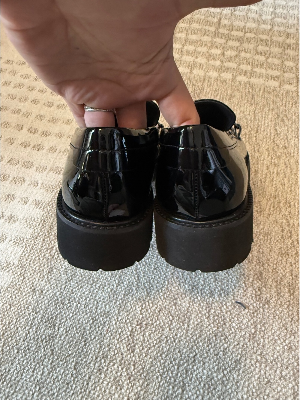 Franco Sarto Women's Black Patent Leather Loafers Size 8W - Picture 8 of 10